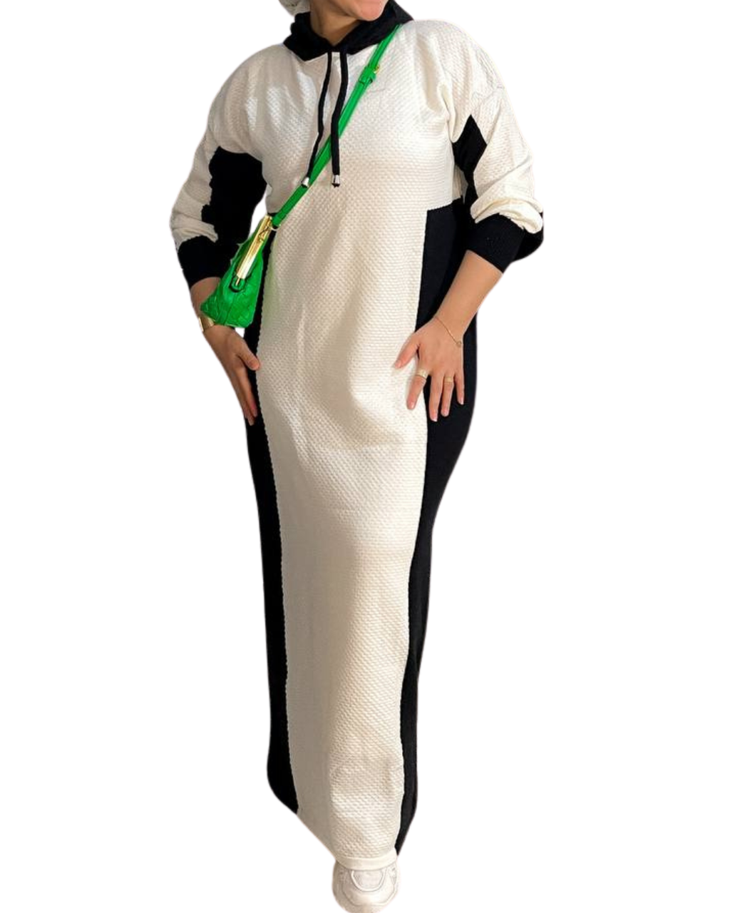 Two-Tone Hooded Winter Dress