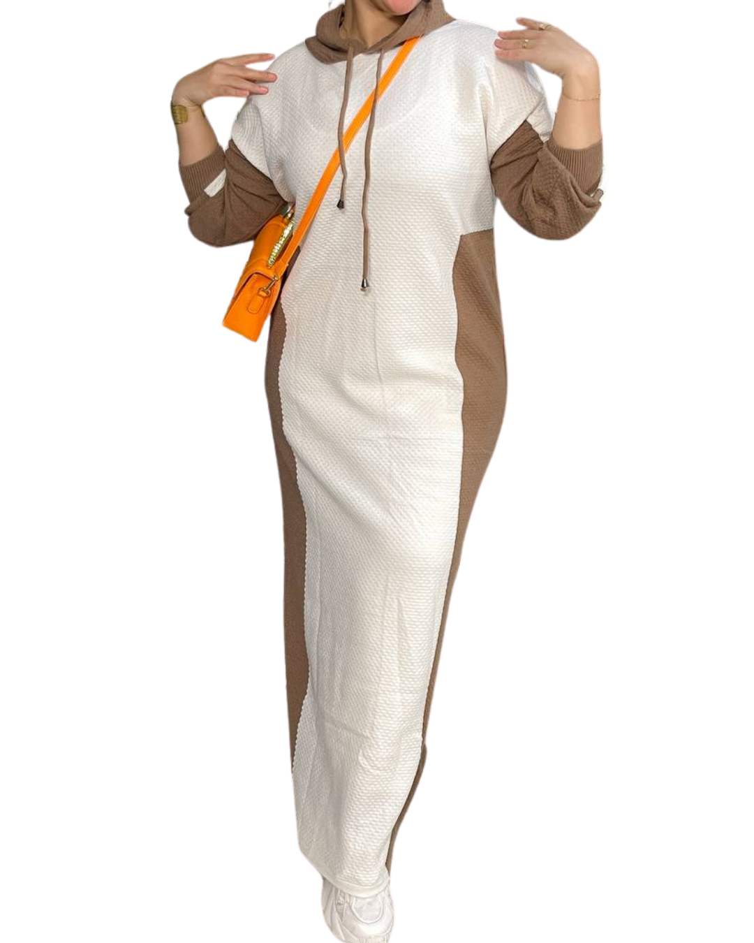 Two-Tone Hooded Winter Dress