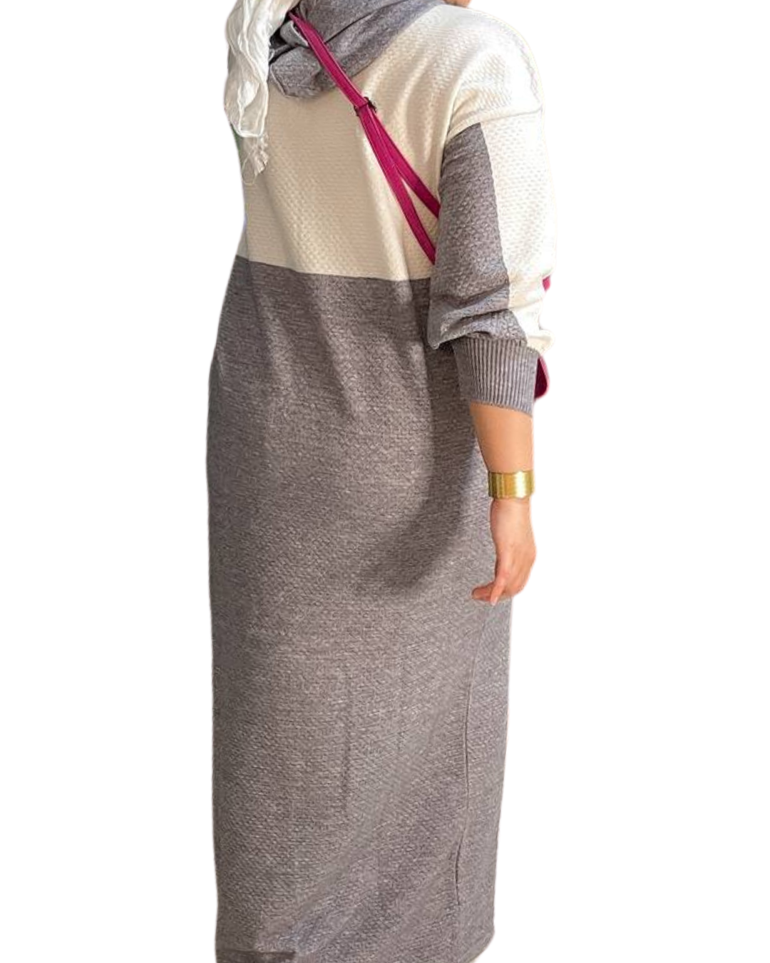 Two-Tone Hooded Winter Dress