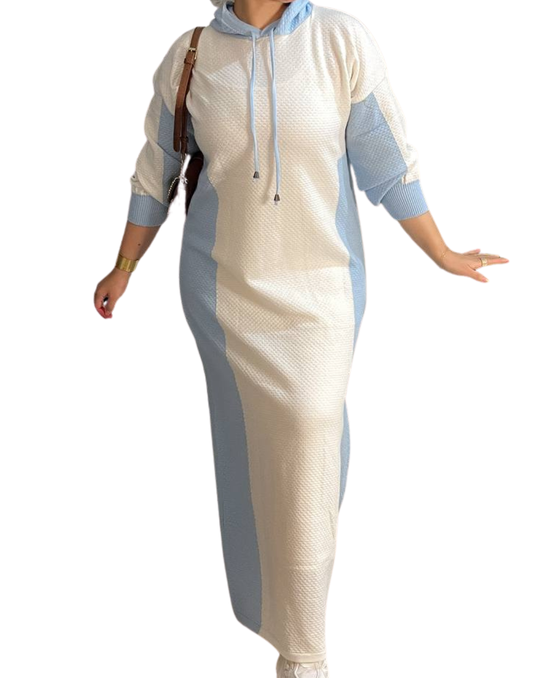 Two-Tone Hooded Winter Dress