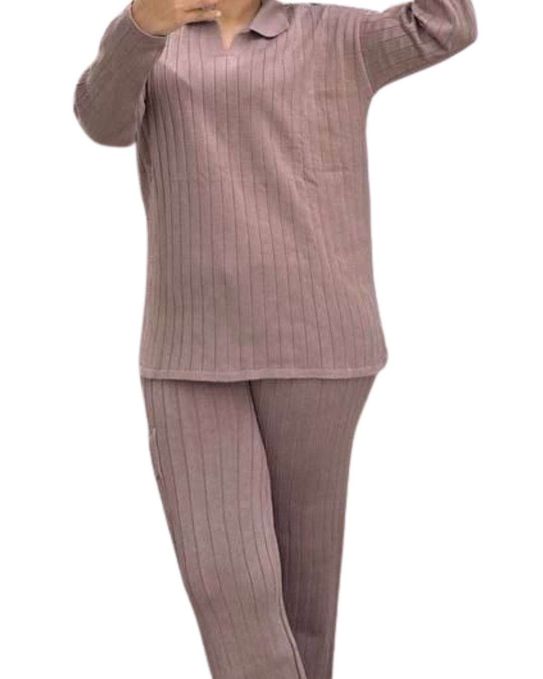 Two-Piece Knit Suit Set - Casual Outfit for Women