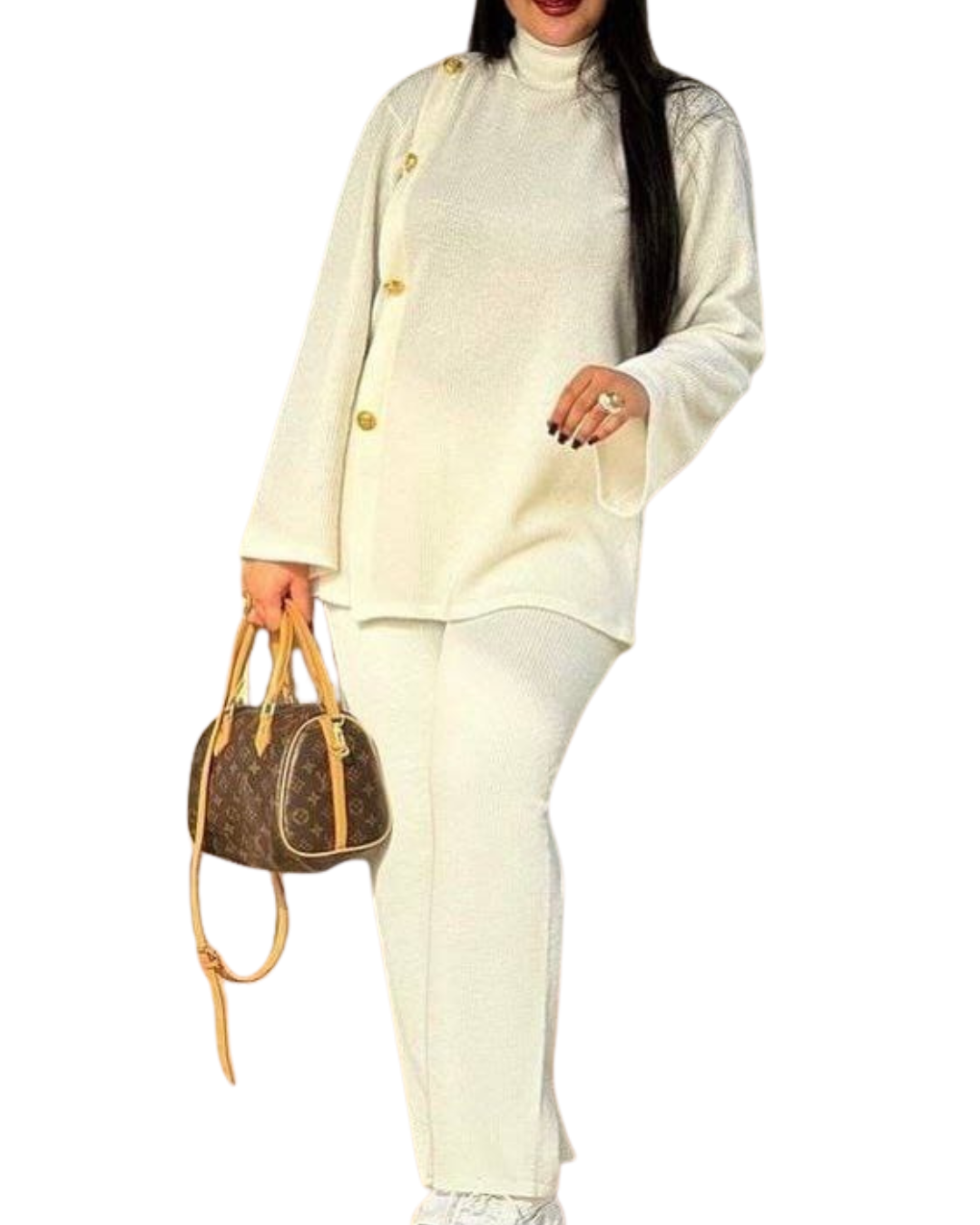 Turkish Knit Set with Side Buttons