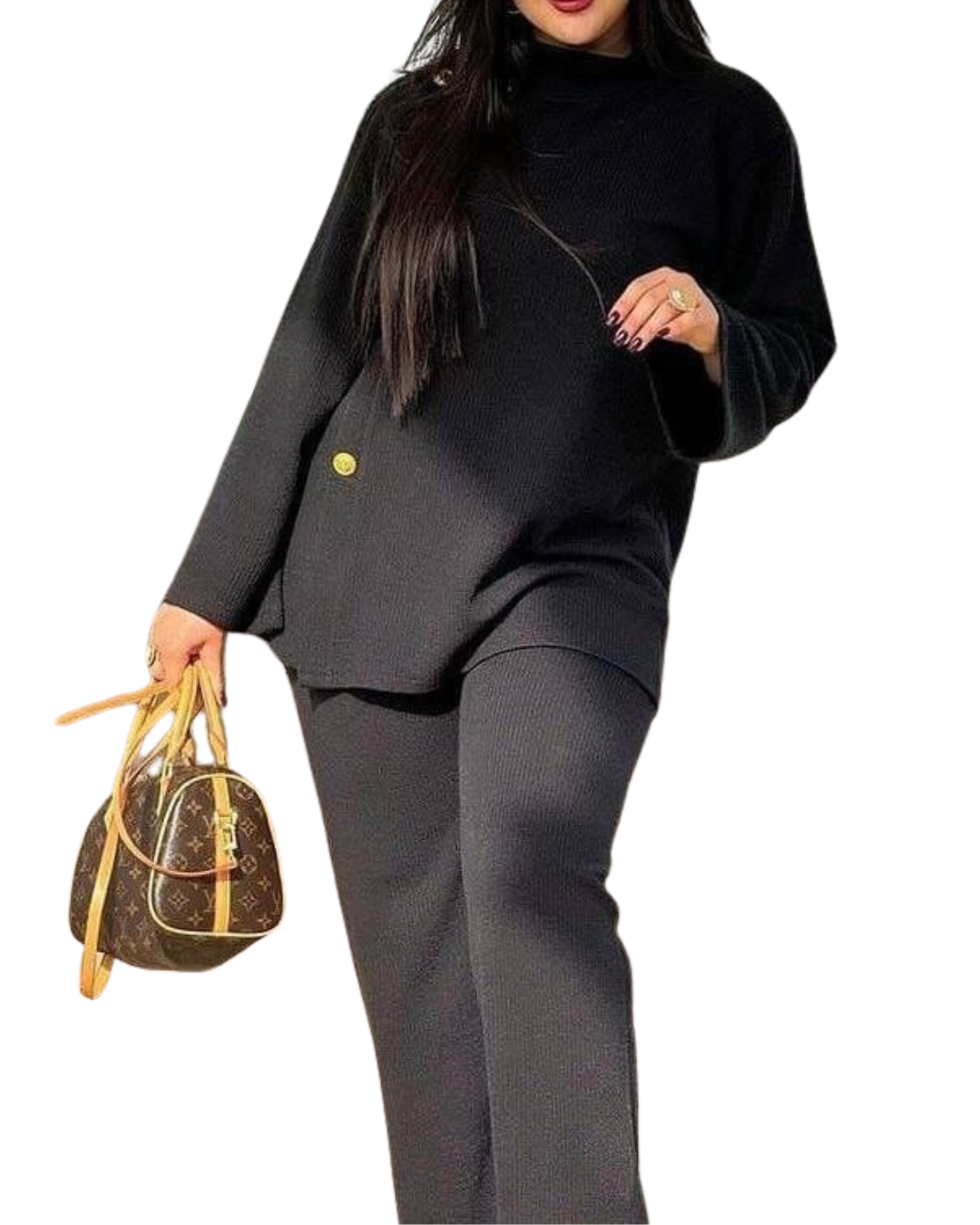 Turkish Knit Set with Side Buttons