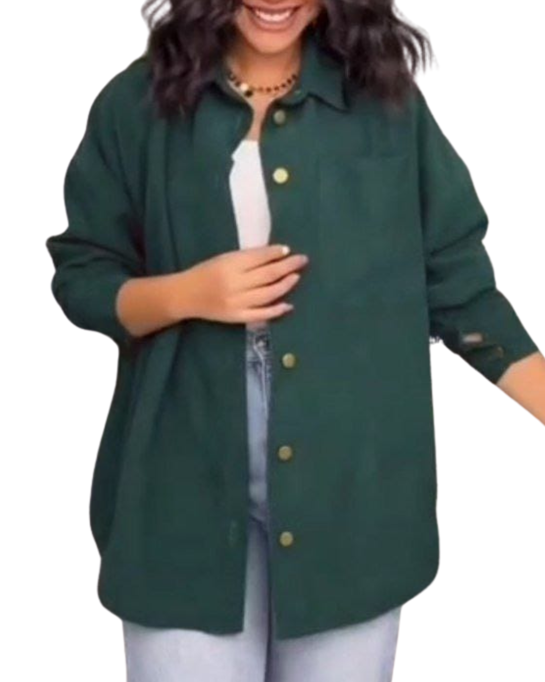 Velvet Ribbed Winter Shirt with Pocket