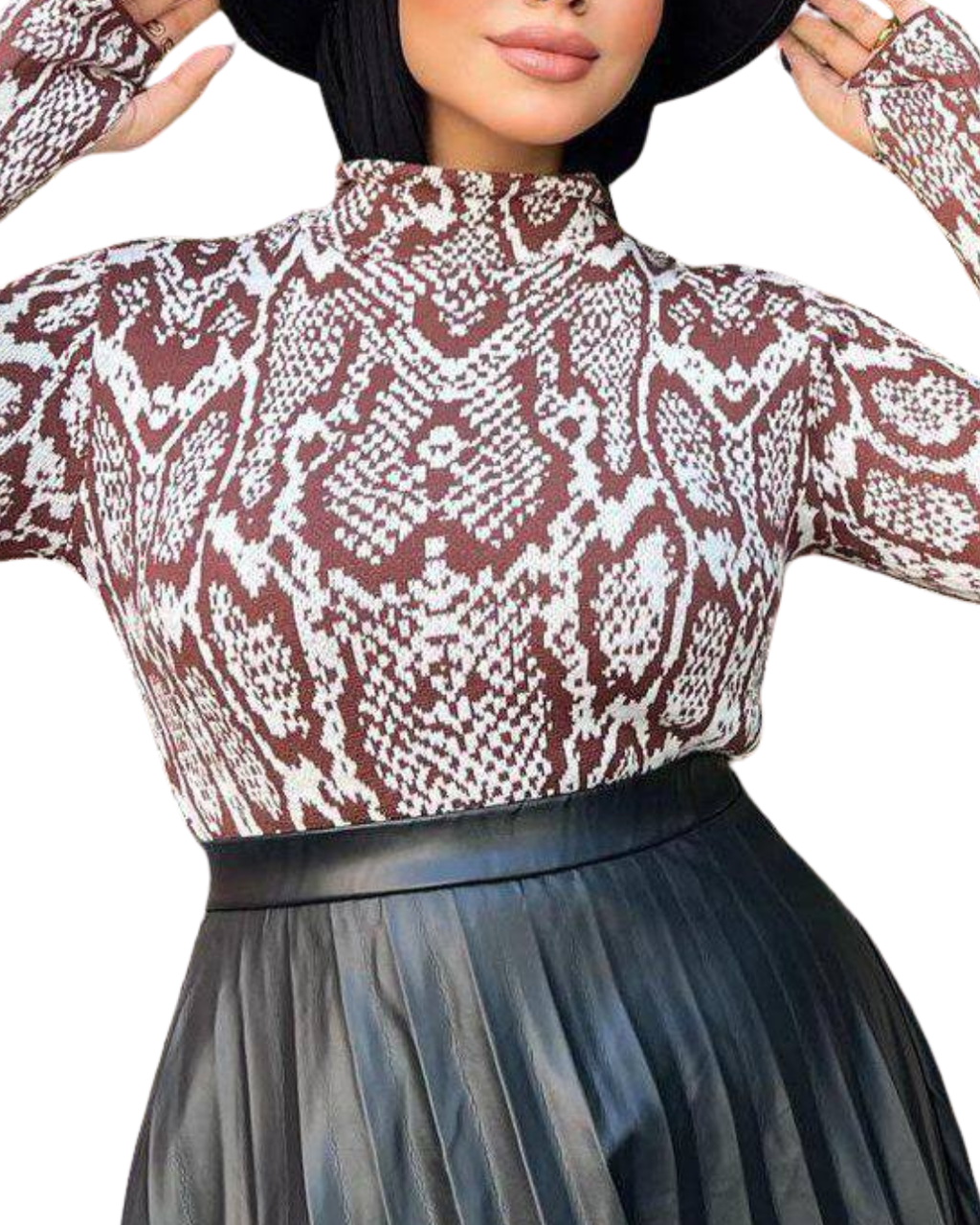 Tiger Print Half Neck Top